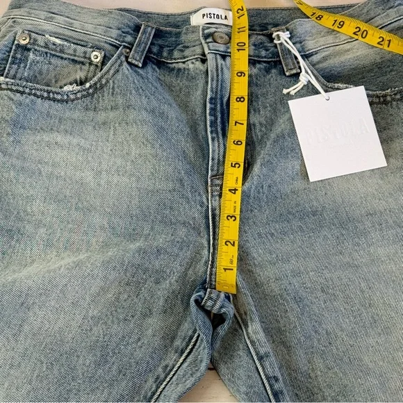 Anthropologie Pistola Bowie Bowed Lexi Barrel Leg Straight Jeans Size 28 NWT - Picture 6 of 10